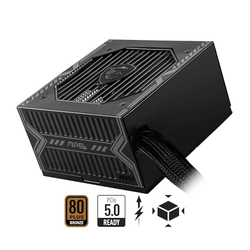 MSI MAG A750BN PCIE 5 Gaming Power Supply - PCIE 5.1 Ready - 80 Plus BronzeCertified 750w - Compact Size - ATX PSU