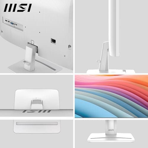 msi PRO MP275W E2 27-inch IPS 1920 x 1080 (FHD) Gaming Office Monitor, 120Hz, Free-Sync, HDMI, DisplayPort, VGA Port, VESA Mountable, Tilt, Speaker, 4-Side Slim Bezel 1ms, White