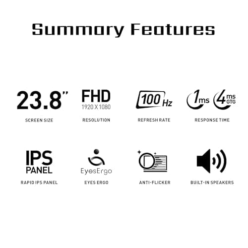 MSI PRO MP245PG, 24-inch IPS 1920 x 1080 (FHD) Computer Monitor, 100Hz, Adaptive-Synch, EPEAT Silver, HDMI, DisplayPort, VESA Mountable, Tilt, Height Adjustable, Speaker, 1ms, Black