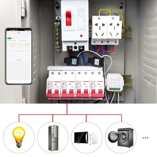 Smart Energy Monitor, Single Phase Clamp Electricity Meter with 2 * 80ACT Current Transformer, WiFi, Real-Time Electricity Monitor/Meter, Solar/Network Metering