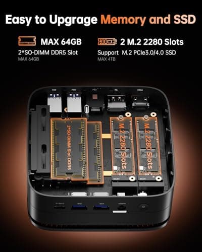 KAMRUI H1 Mini Gaming PC, AMD Ryzen 7 6800H, 16GB DDR5 4800MHz 512GB M.2 NVMe PCIe3.0x4 SSD Mini PC(8C/16T, up to 4.7GHz), 16MB L3 Smart Cache, Triple 4K Display/WiFi6/BT5.2/Mini Desktop Computers