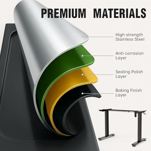 Veken 47.2" Standing Desk Electric, Height Adjustable Sit Stand Up, Wood Desktop, Work Home Office, Computer PC Table, Writing Rising Desks, Brown