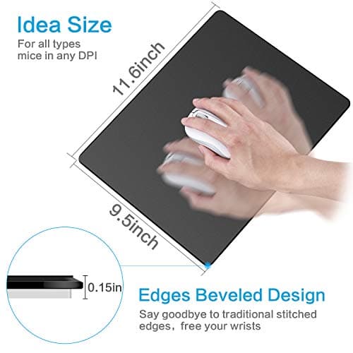 Hard Mouse Pad,Unique 3 Layers Mouse Pad with Plastic Surface,Compatible with High DPI Mice Quick Gestures Enhance Precision for Gaming and Office-Large (11.6"x9.5") Black (Black - 1 pc)