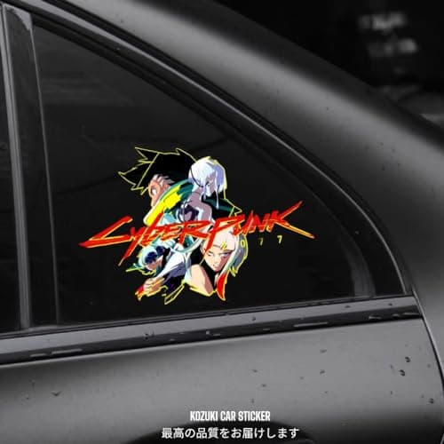 Cyberpunk Vinyl Sticker Cyberpunk car Decal Cyberpunk car Sticker Water Proof Cyberpunk Sticker Reflective for car for Laptop (Purple)