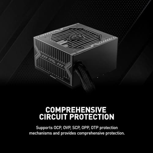 MSI MAG A650BN Gaming Power Supply - 80 Plus Bronze Certified 650W - Compact Size - ATX PSU