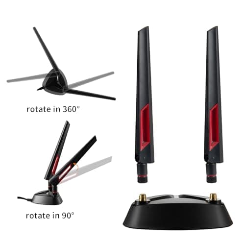 9dBi WiFi 6 6E Tri-Band 2.4GHz + 5 GHz + 6GHz Magnetic Base Gaming Antenna for WiFi 6 6E Router PC Desktop Computer PCI-E Card Bluetooth Gaming Motherboard