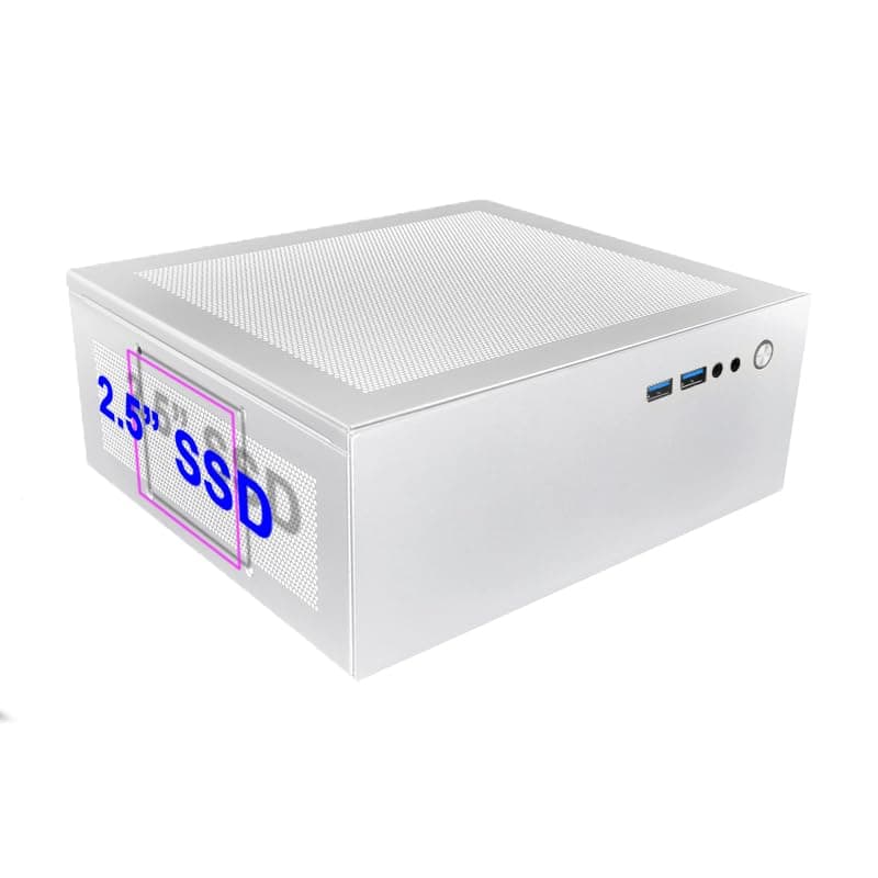 Mini PC Case 4.3L HTPC Chassis 2X USB 3.0 Fits Flex Power Supply ITX Motherboard White
