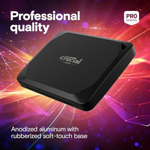 Crucial X10 Pro 4TB Portable SSD, Up to 2100MB/s Read, 2000MB/s Write, 3.2 USB-C, External Solid State Drive, Durable Storage for PC & Mac, for Professional Creators, Black - ‎CT4000X10PROSSD902