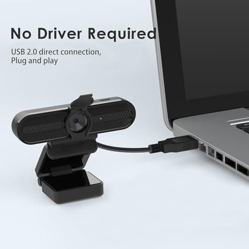 saylas 2K Webcam, FHD Streaming Camera with 2K/30fps, 1080P/60fps, Autofocus, Dual Noise-Cancelling Microphones, Privacy Cover and Tripod, for Computer/Zoom/Skype/Teams/Laptop/MacBook/Windows