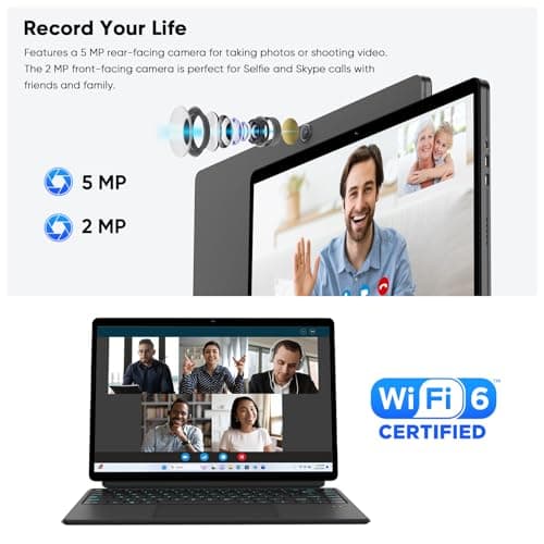EYY 2 in 1 Laptop/Tablet Computer, Intel N100 (UP to 3.40GHz), 16GB LPDDR5 512GB SSD Windows 11 Laptop, 14" 1920*1200 Resolution 16:10 Touchscreen, Wifi 6, BT5.2, HDMI, Backlit Keyboard, Dual Camera