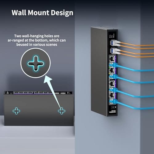 10 Port 2.5Gb Unmanaged Ethernet Switch with 8* 2.5G Base-T Ports + 2* 10G SFP+ Ports. NICGIGA 8 Port 2.5Gbps Network Switch for 2.5Gbps NAS/PC, WiFi6 Router, Wireless AP. Fanless Design.