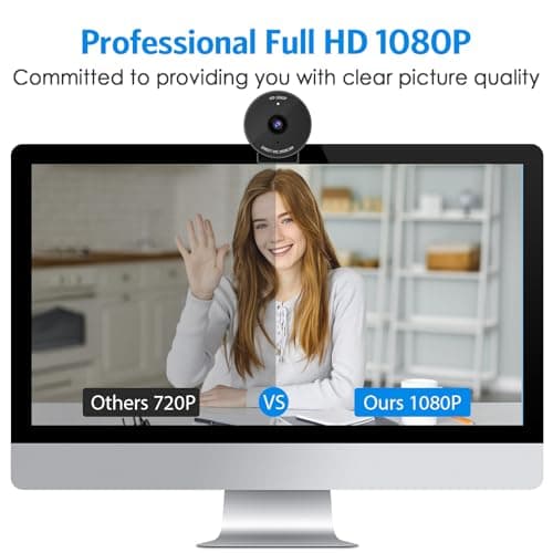 EMEET 1080P Webcam - USB Webcam with Microphone & Physical Privacy Cover, Noise-Canceling Mic, Auto Light Correction, Fixed Focus, C950 Ultra Web Cam w/ 70°View for Meeting/Online Classes/Zoom/YouTube