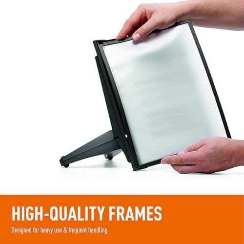 Durable Desktop Reference System with 5 Double-Sided Panels - Letter-Size 8.5" x 11" Inches - Black SHERPA SOHO Design - Desk Reference Organizer