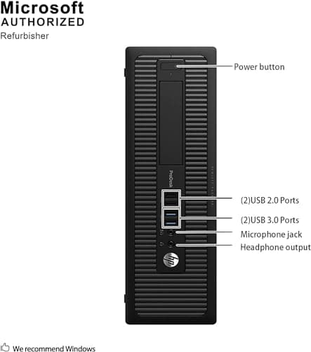 HP Prodesk 600 G2 SFF Desktop PC W11, SFF Computer w/ 24in LCD Monitor, i5-6500 Processor, 16GB RAM, 1TB SSD, RGB Speaker, DP Cable (Renewed)