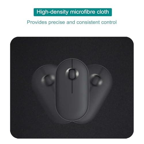 5 Pack Small Mouse Pad with Waterproof Surface, Basic Computer Mousepad for Desk, Compact Size 8.5 x 7 Inches, Non-Slip Rubber Base, Black