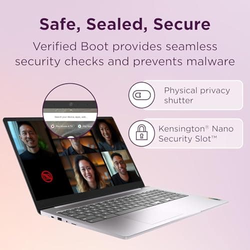 Lenovo Chromebook 15 (15.6" FHD Display, 4GB RAM, 128GB Storage (64GB eMMC + 64GB SD Card) 2TB Cloud Storage, Intel Celeron), Home & Student Laptop, Webcam, Wi-Fi 6, 10-Hr Long Battery Life, Chrome OS