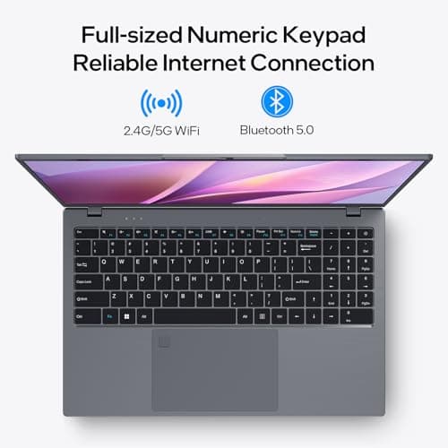 Laptop Computer 15.6 inch, Intel Quad Core N95, 12GB LPDDR5 RAM 1TB NVMe SSD Laptop with FHD IPS Display, WiFi 5, BT5.0, USB Type C and Fingerprint, 2 Years Warranty, Windows 11 Pro