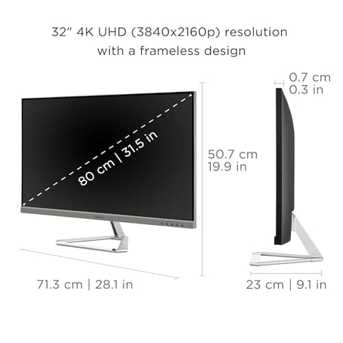 ViewSonic VX3276-4K-MHD 32 Inch 4K UHD Monitor with Ultra-Thin Bezels, HDR10 HDMI and DisplayPort for Home and Office