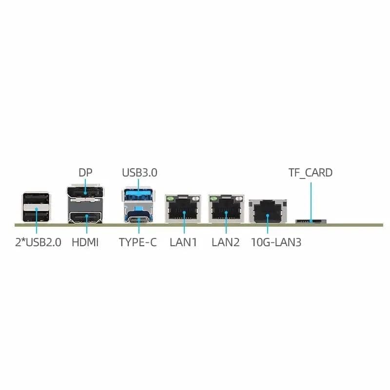 1 * 10G 2*i226-V 2.5G 3LAN Intel N100 NAS Motherboard 6-Bay 6*SATA3.0 2*M.2 NVMe 1*DDR5 Soft Router ITX Mainboard