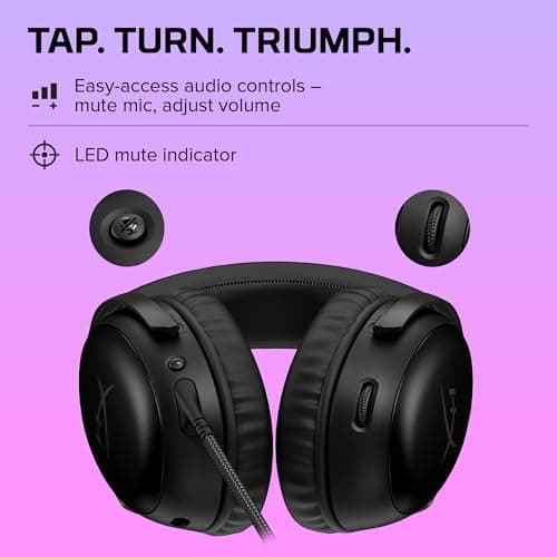 HyperX Cloud III – Wired Gaming Headset, PC, PS5, Xbox Series X|S, Angled 53mm Drivers, DTS Spatial Audio, Memory Foam, Durable Frame, Ultra-Clear 10mm Mic, USB-C, USB-A, 3.5mm – Black