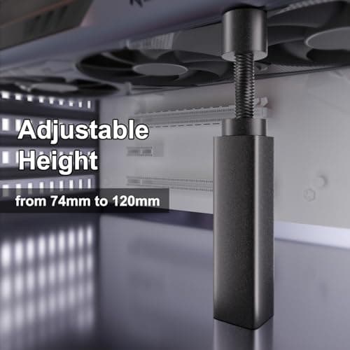 GPU Support Bracket, Aluminum Adjustable Graphics Card Holder, Video Card Stand, Anti Sag GPU Support 74-120mm