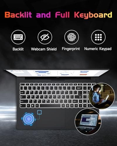 NIMO 15.6 IPS FHD-Laptop, 16GB RAM 1TB SSD Intel Pentium Quad Core N100, Computer with Backlit Keyboard Fingerprint (Beat to i3-1115G4 Up to 3.4GHz) Laptops for Student, Win 11 Gray