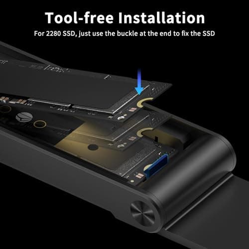FIDECO M.2 NVMe SSD Enclosure, USB 3.2 Gen 2 to PCIe NVMe Adapter, Sandwich Style Design, Tool-Free Installation, Support UASP and Trim