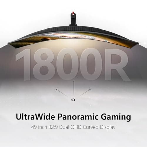 INNOCN 49" OLED Ultrawide Curved Gaming Monitor 5120 x 1440p 144Hz, 0.03ms, USB Type C 90W, HDMI 2.1, DisplayPort, USB Hub, Speakers, Adaptive-Sync, Adjustable Stand, Black