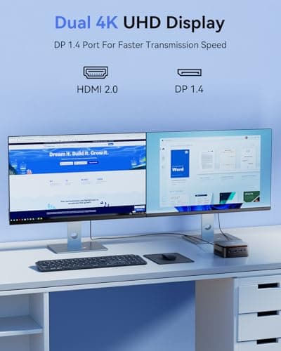 KAMRUI Mini PC, 16GB DDR4 RAM 512GB M.2 SSD, Mini Computer Intel Twin Lake N150 (Upgraded N100, 4 Cores, up to 3.6GHz), Desktop Computer Dual 4K, Ethernet, WiFi, Bluetooth for Business, Office, Home
