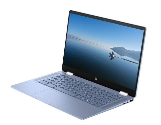 HP 2025 Portable x360 Chromebook, 14'' Convertible FHD IPS Touchscreen, Intel Processor Up to 3.39GHz, 4GB DDR4, 64GB Storage, Super Fast 6th Gen WiFi, Chrome OS, Dale Blue, Renewed