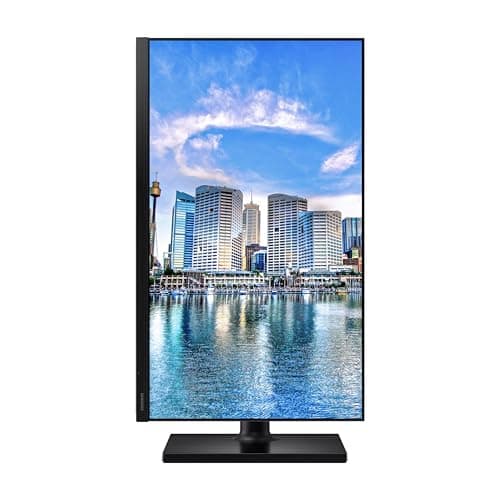 SAMSUNG FT45 Series 24-Inch FHD 1080p Computer Monitor, 75Hz, IPS Panel, HDMI, DisplayPort, USB Hub, Height Adjustable Stand, 3 Yr WRNTY (LF24T454FQNXGO),Black