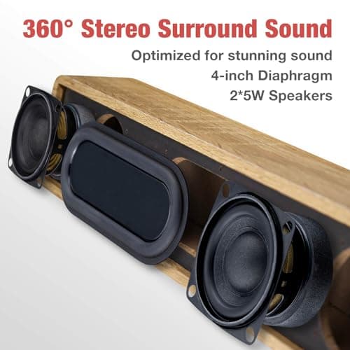 MICA Computer Speakers, Wired Computer Sound Bar, Wooden Mini Soundbar, USB Powered PC Speakers for Desktop Monitor, Laptop, Tablet, 3.5mm Aux Connection, Angled (Yellow)
