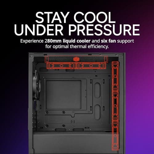 Cooler Master Elite 301 Lite Micro-ATX High Airflow Minimalist PC Case, 365mm GPU Max, Compatible RTX 5080|RX 7090 XT, 280mm AIO Max, Type C, Tempered Glass, 120mm PWM Fan, Intakes Grill