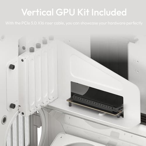 HAVN HS 420 VGPU Dual-Chamber Mid Tower ATX PC Case White | PCIe 5.0 Vertical GPU Kit, 11x 140mm Fan Slots & 2X 420mm Radiator Support, SimpliCable Cable Management, Tempered Glass, PWM Fan Hub