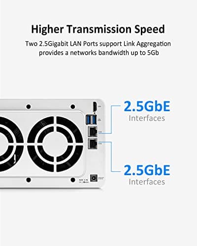 TERRAMASTER F4-423 4-Bay High Performance NAS for SMB with N5095 Quad-core CPU, 4GB DDR4 Memory, 2.5GbE Port x 2, Network Storage Server (Diskless)