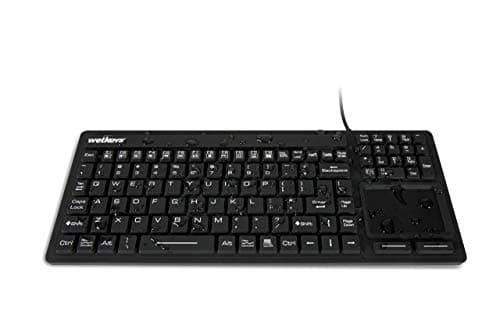 WetKeys "Touchpad Plus Professional-Grade Rigid Silicone Washable Keyboard with Touchpad (USB) (Black) | KBWKRC106T-BK