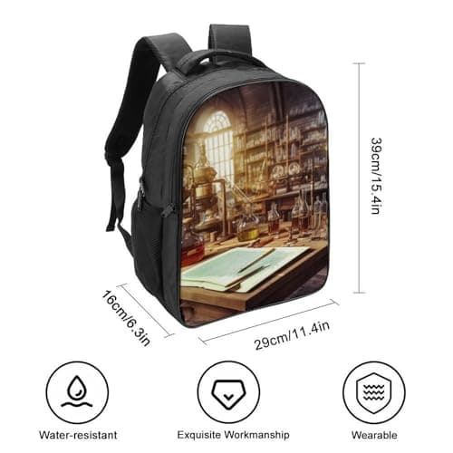 Backpack for Women Men Travel Laptop Backpack Lightweight Bookbag Chemistry Lab Daypack for Work Hiking