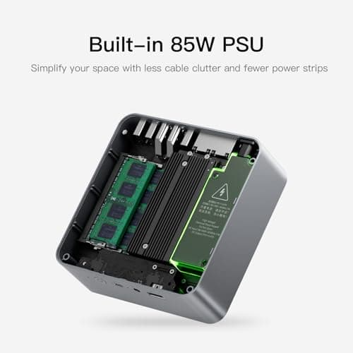 Beelink EQR6 AI Mini PC, AMD Ryzen 9 6900HX(6nm, 8C/16T) up to 4.9GHz, Mini Computer 32GB DDR5 RAM 1TB M.2 PCIE4.0 SSD, Micro PC 4K@60Hz Dual Display, Built-in PSU Copilot WiFi6/BT5.2/1000Mbps