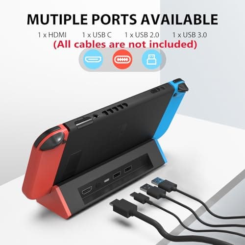 SIWIQU TV Dock Station for Nintendo Switch/Switch OLED, Portable TV Docking Station Replacement with 4K HDMI Adapter/Type C Port/USB Port for Official Nintendo Switch (for Switch/OLED)