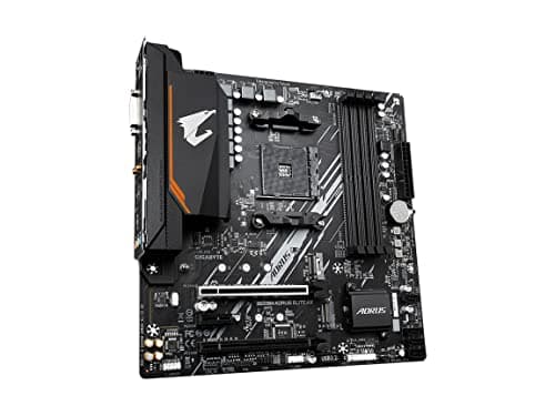 GIGABYTE B550M AORUS Elite AX (rev 1.3) Motherboard, Supports AMD AM4 Ryzen 5000 Processors, Micro-ATX, DDR4, Single M.2, SATA 6Gb/s, Realtek GbE LAN, PCIe 4.0