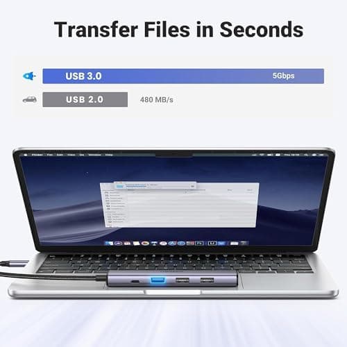 UGREEN Revodok 105 USB C Hub 5 in 1 Multiport Adapter 4K HDMI, 100W Power Delivery, 3 USB-A Data Ports, USB C Dongle for MacBook Pro/Air, iPad Pro, iMac, iPhone 15 Pro/Pro Max, XPS, Thinkpad