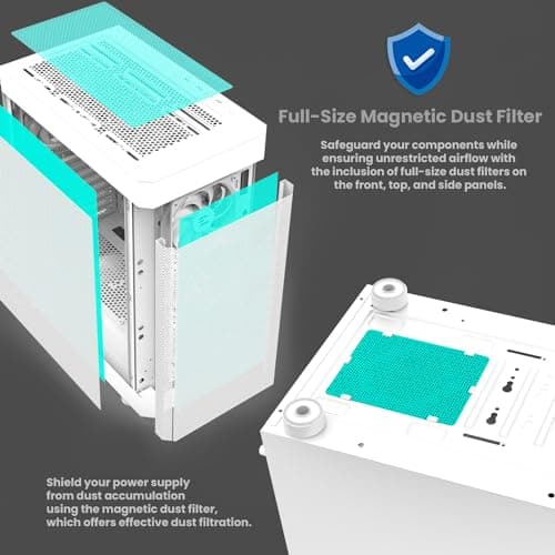 Zalman i4 Airflow Full Mesh Mid Tower ATX Desktop PC Case, 6 x 120mm Quiet Fans Pre-Installed, Vertical GPU Mount & 360mm Radiator Support, White