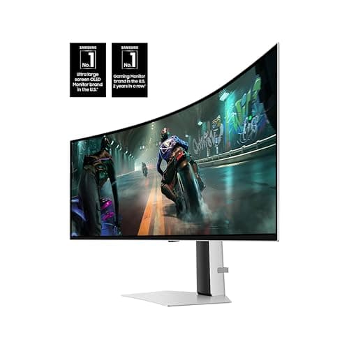 Samsung 49" Odyssey OLED G9 (G91SD) Dual QHD QD-OLED G-Sync Compatible Curved Gaming Monitor, 144Hz, 0.03ms, AMD FreeSync Premium Pro, Ergonomic Stand, 3 Year Warranty, LS49DG910SNXZA, 2024