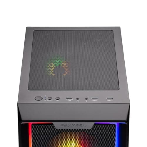 Skytech Nebula Gaming PC Desktop, Ryzen 7 7700 3.8 GHz (5.3GHz Turbo), NVIDIA RTX 5060 8GB, 1TB NVMe SSD, 16GB DDR5 RAM 6000, 650W Gold PSU, Wi-Fi, Win 11