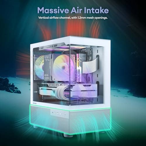 Aqua 3, Micro ATX Case, MATX PC Case with 3 X 120mm 3-Pin ARGB Fan Pre-Installed, Panoramic View Tempered Glass Front & Side Panel, with Type C Port, Black