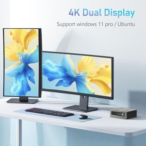 KG1 Mini PC N4000(up to 2.6GHz), Mini Computer 8GB LPDDR4 RAM/128GB eMMC, Mini Desktop Computer Support 4K Dual Display, WiFi 5, BT 5.0, and USB 3.0 (Grey)