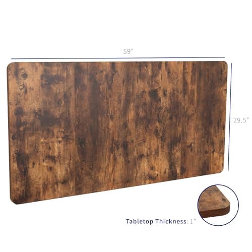 VIVO Universal 60 x 30 inch Table Top for Standard and Sit to Stand Height Adjustable Home and Office Desk Frames, Rustic Vintage Brown Desktop, DESK-TOP60-30N
