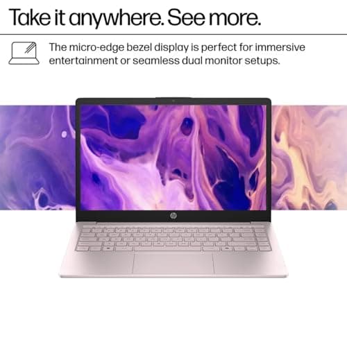 HP 14 Ultrabook • Back to School Limited Edition w/Microsoft 365 • Intel 4-Core CPU • 8GB RAM • 1.6TB Storage (128GB OnBoard w/ 512GB Portable Drive + 1TB OneDrive) • Tranquil Pink • Win 11