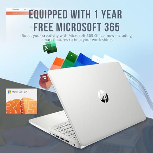 HP Stream 14" HD BrightView Laptop, Intel Celeron N4120, 16GB RAM, 416GB Storage (128GB eMMC + 288GB Docking Station Set), Intel UHD Graphics, 720p Camera, Wi-Fi, 1 Year Office 365, Win 11 S, Silver