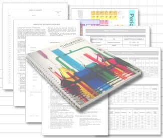 BookFactory Student Chemistry Carbonless Lab Notebook (Scientific Ruled Format) 75 Sets of 8.5'' X 11'' Pages - 150 Sheets Total - Duplicator [Wire-O Bound] (LAB-075-WTR-CHEM-D)